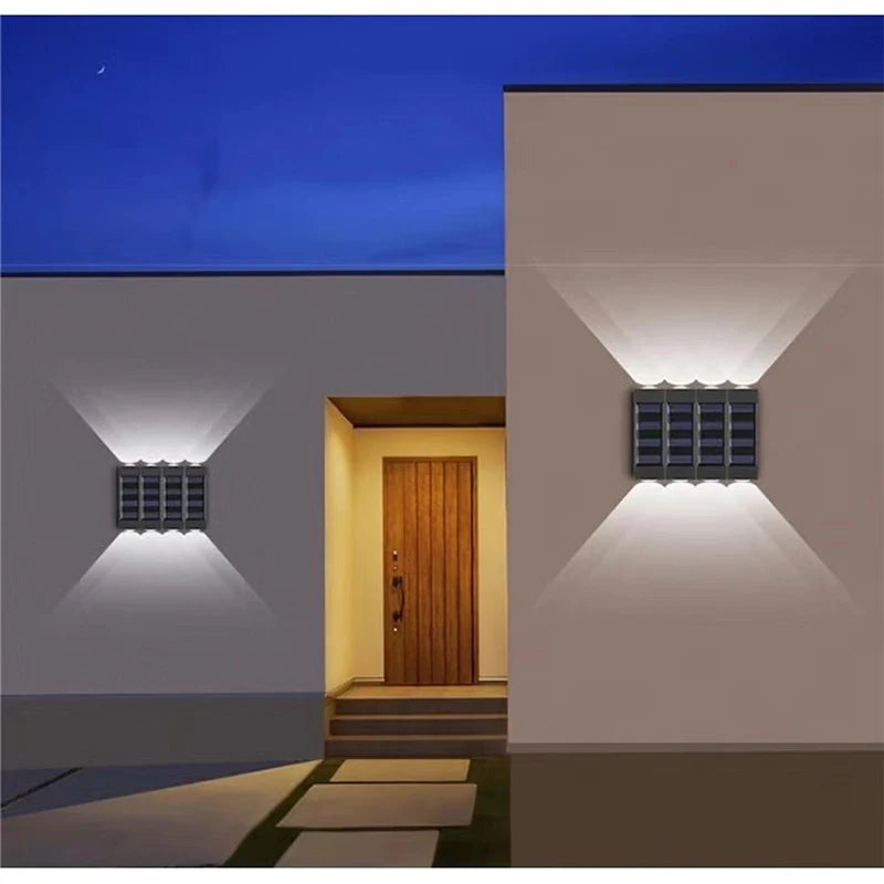 Solar Wall Lights Outdoor Warm/White Solar Wall Mount Porch Lamp Up And Down Lighting For Garden Street Landscape Balcony Patio