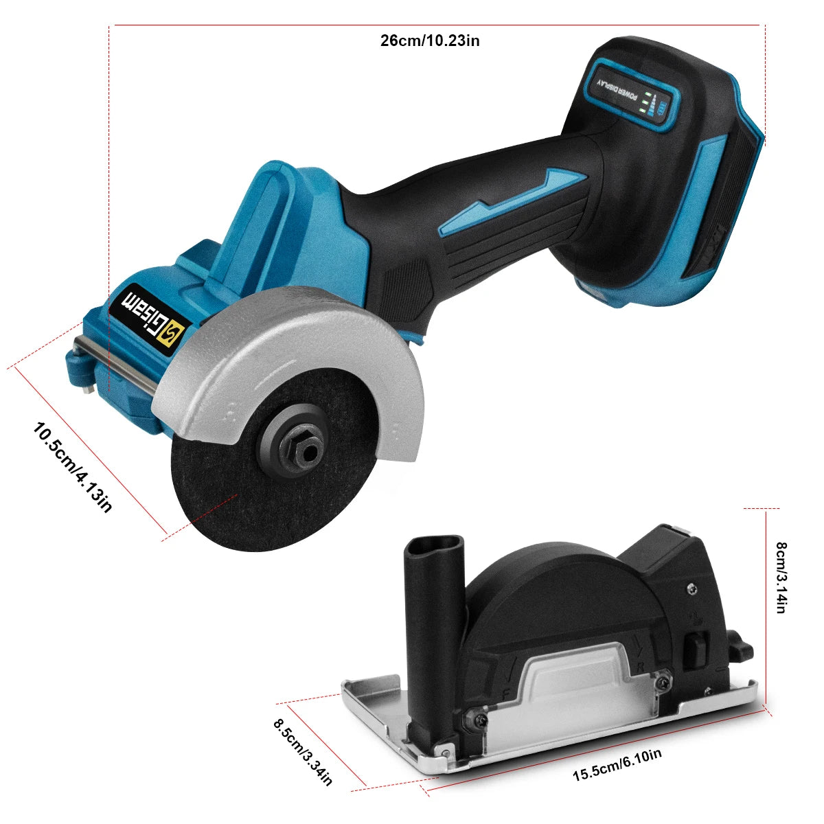 Gisam 76mm Brushless Angle Grinder Grinding Cutting Machine Circle Saw Electric Angle Grinder Power Tools for Makita 18V Battery