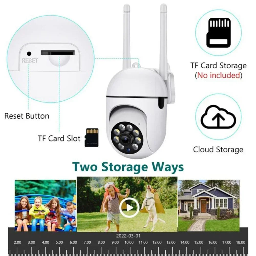 8MP Wifi Wireless Security Monitor Cameras Color Night Vision PTZ Cam Smart Home CCTV HD Surveillance Camera AI Human Tracking