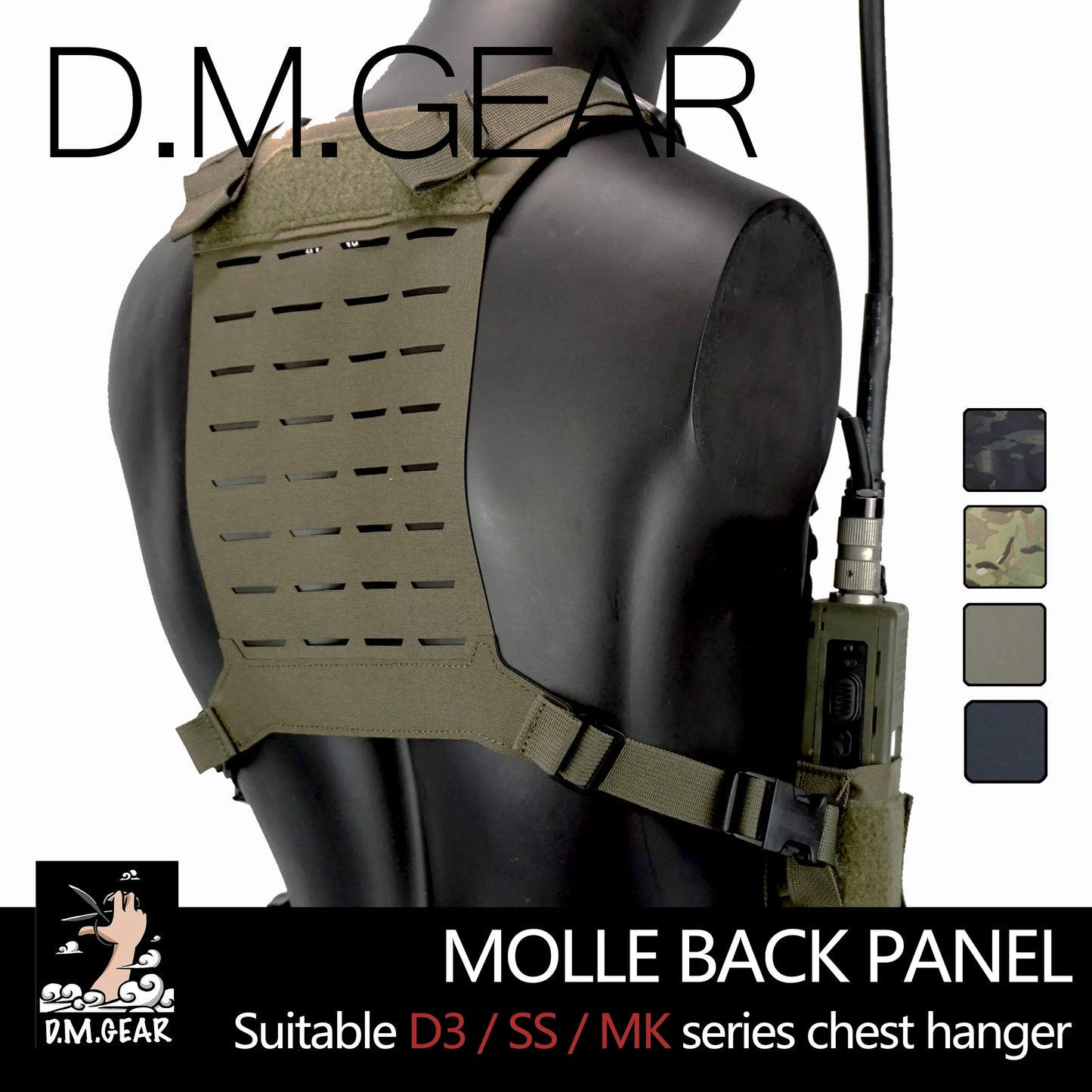 Tactical Gear MOLLE Backplane D3 SS MK Series Chest Hang General Camouflage Light Weight Hunting Equipment Accessory Outdoor