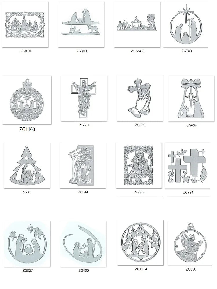 Jesus &Cross Metal Cutting Dies, Christmas Die Cuts for Card Making Scrapbooking Punching Stencils Album New Cut Dies