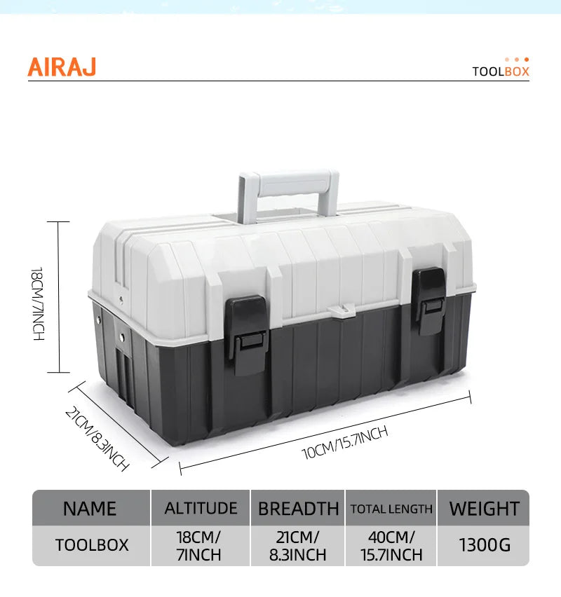 AIRAJ Car Repair Toolbox Abs Plastic Portable Thick Three-Layer Auto Repair Metal Parts And Hardware Tool Storage Box Hand Tools