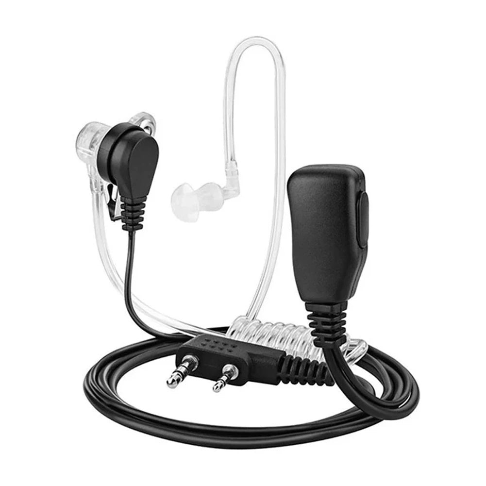 2Pin PTT MIC Walkie Talkie Headset Headphone Covert Acoustic Tube In-ear Earpiece For Kenwood TYT Baofeng UV-5R BF-888S CB Radio