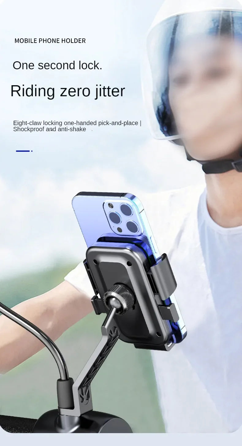 Motorcycles Bicycles Phone Holder Free Rotation Mobile Phone Navigation Bracket for Riding Shockproof for IPhone Xiaomi Samsung