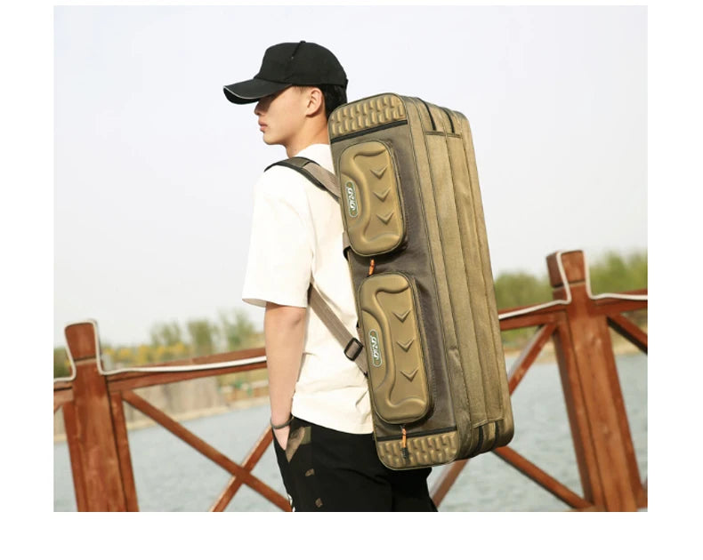 Multifunctional Fishing Rod Bag 2/3/4 Layers 80CM-130CM Fishing Tackle Bags 1680D Oxford Fishing Reel Gear Storage Case XA139G