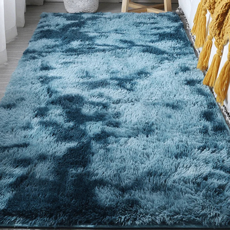 Soft Area Rugs For Bedroom Fluffy, Non-slip Tie-Dyed Fuzzy Shag Plush Soft Shaggy Bedside Rug, Tie-Dyed Living Room Carpet