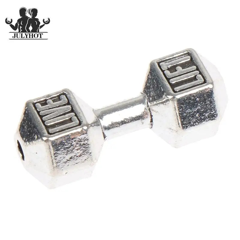 2Pcs 1/12 Dollhouse Miniature Barbell Dumbbells Fitness Weights Gym Model Toys Mini Dumbbells Weights Lifting Equipment