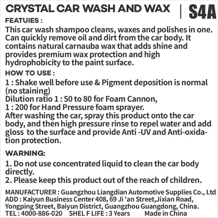 Ceramic Car Wash Shampoo  Car Wash Wax Quick Coating Wax High Foam Cleaning Polish Wax Car Accessories