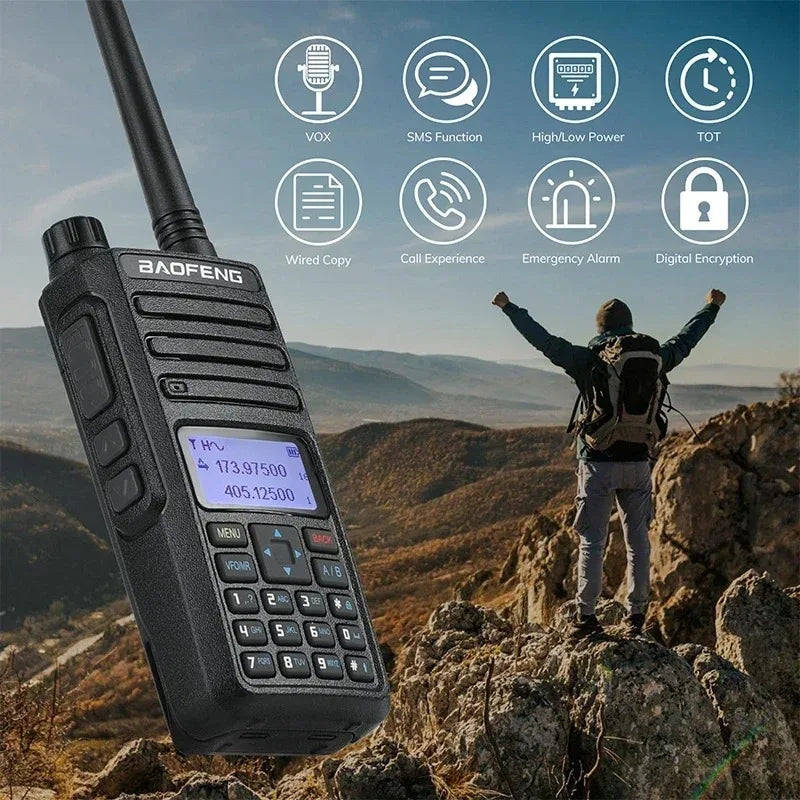 Baofeng Official Store DR-1801 Long Range Dual Band DMR Digital/Analog Walkie Talkie Tier tier II Dual Time Slot Upgrade Radio