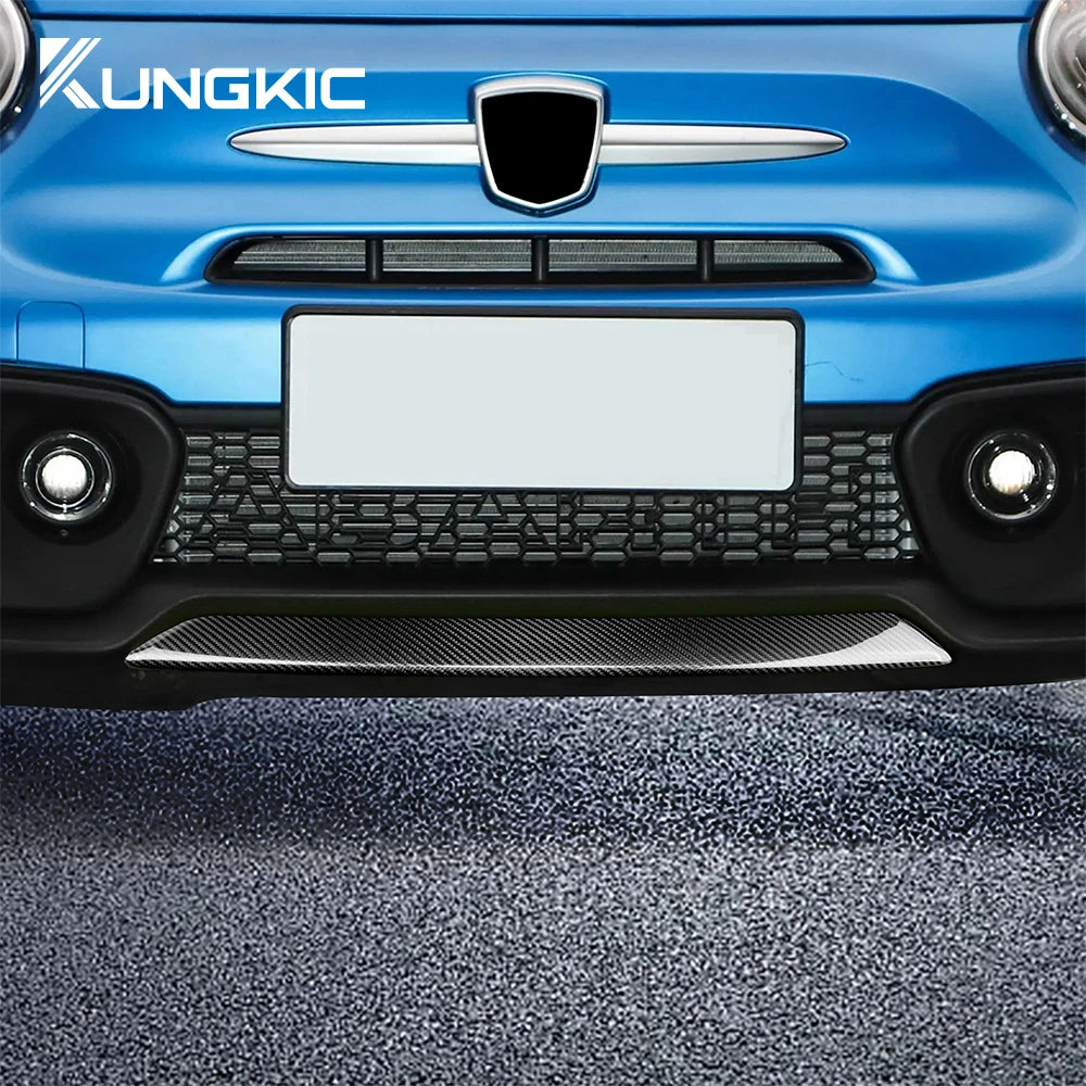 Real Hard Carbon Fiber For Abarth 595 695 2017 2018 2019 2020 2021 2022 2023 Car Front Bumper Decorarion Dry Carbon Accessories