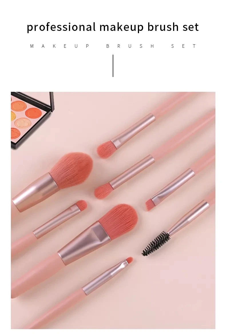 8Pcs Makeup Brush Set Makeup Concealer Brush Blush Loose Powder Brush Eye Shadow Highlighter Foundation Brush Beauty Tools