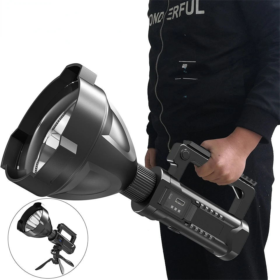 XHP70.2 Super Bright LED Rechargeable  Big Head Searchlight Handheld Work Light Spotlight Floodling 40W Torch Lantern