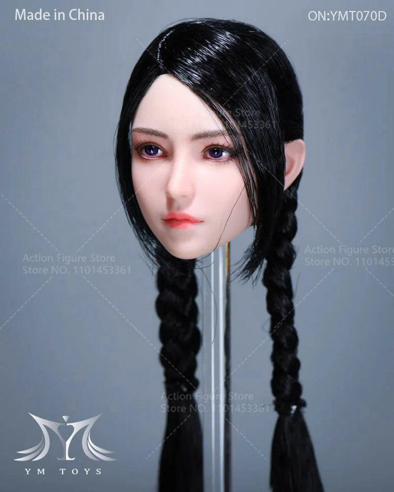 YMTOYS YMT070 1/6 Asian Female Soldier Xiao Cang Delicate Pretty Detail Head Sculpt Cute Loli Carving Model Fit 12" Figure Doll