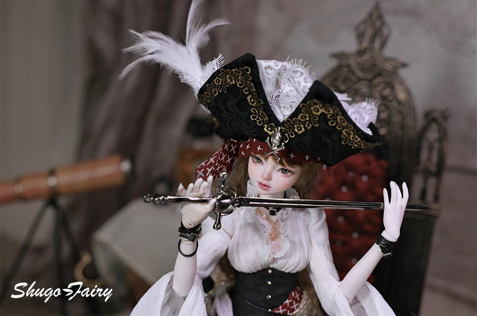 ShugaFairy Lynn Bjd Doll 1/4 Bariy Body  Middle Ages Sea Warrior Pirate Captain Moveable Joints Full Set FashionDoll