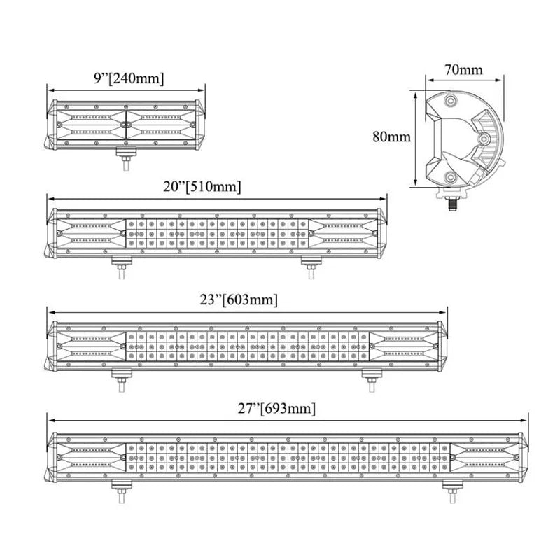 Tractor LED Work Light Bar 12V 24V 30V Combo Spot Flood IP68 For Off Road Harvester Vehicles SUV 4x4 4wd Truck Jeep Lorry