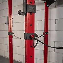 Fitness 1,000 Pound Capacity 3” x 3” Power Cage Power Rack Squat Stand, Includes J-Hooks and Safety Spotter Arms, Opti