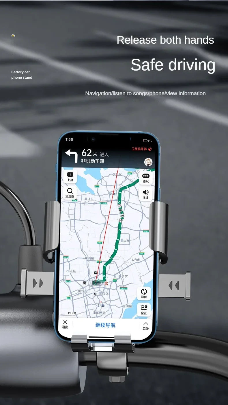 Motorcycles Bicycles Phone Holder Free Rotation Mobile Phone Navigation Bracket for Riding Shockproof for IPhone Xiaomi Samsung