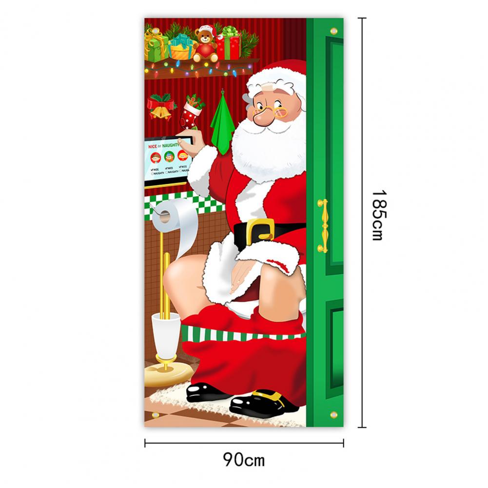 Christmas Door Christmas Door Cover Dog Xmas Tree Gift Decor Outdoor Photo Door Curtain Creative Christmas Hanging Cloth Blanket