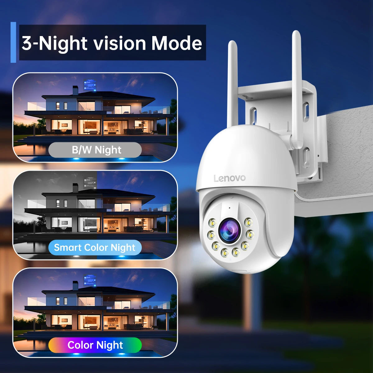 Lenovo 5MP Smart Wifi PTZ Camera Outdoor 5x Digital Zoom Auto Tracking ONVIF Wireless CCTV IP Camera Security Video Surveillance