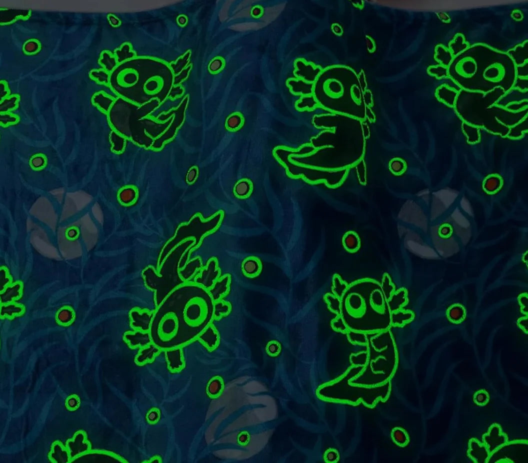 50*60 inches soft cute cartoon luminous creatures and toys pattern glow in dark throw blanket Gift for Girls