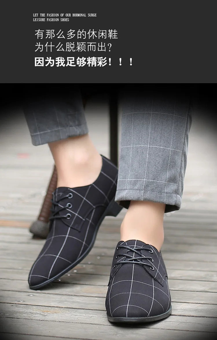 Mens Dress Shoes Summer New Men's Plus Size Casual Shoes Breathable Pointed Toe Old Beijing Cloth Shoes Canvas Leather Shoes