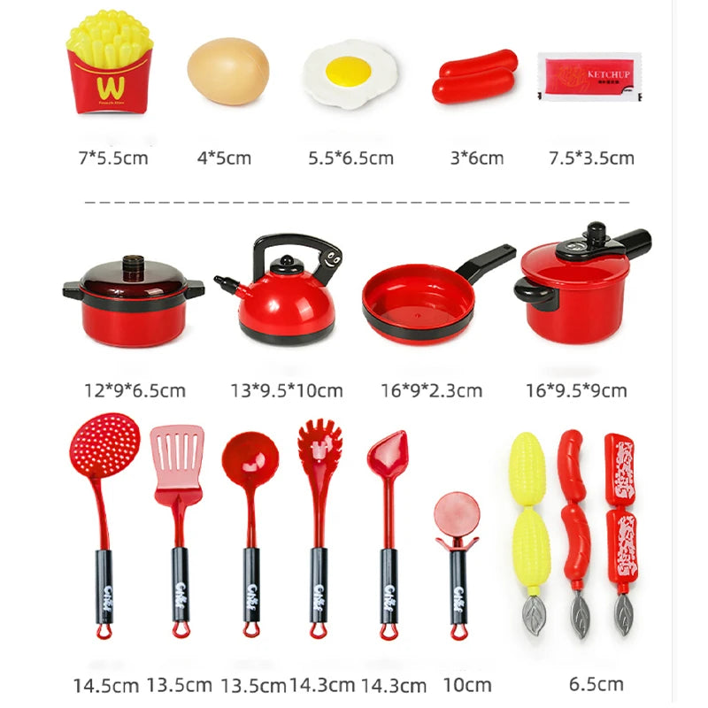 Kitchen Toys Set For Kids Girl Cooking Baby Cutting Fruit Cooking Kitchen Utensils Children's Simulation Education Pretend Play