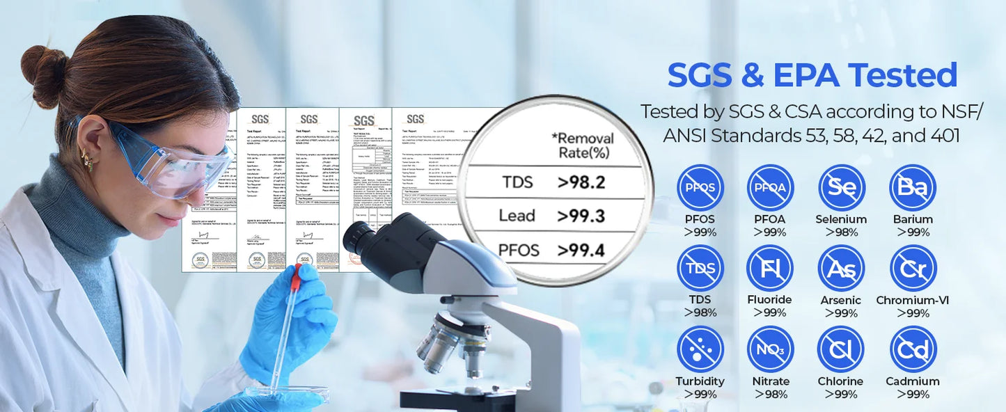 Tankless Reverse Osmosis System NSF Certifed TDS Reduction 500GPD RO Water Filter System Under Sink Reverse Osmosis Water Filtra