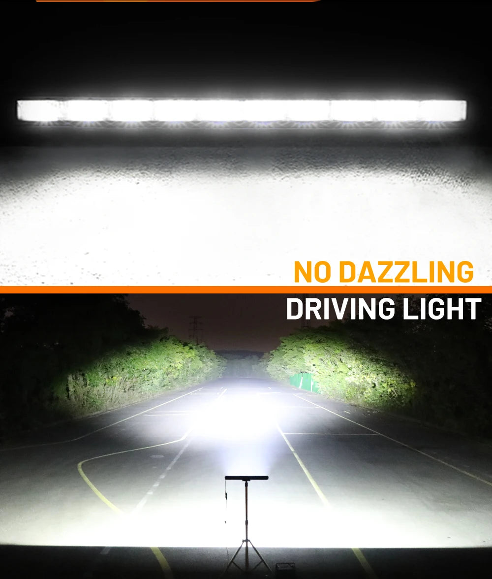 CO LIGHT New Slim 52 Inch LED Light Bar White & Amber 42" Led Work Light 6500K 3500K DRL 30000LM Off Road Driving Lamp 12V 24V