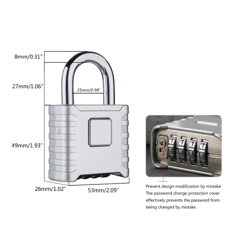 Outdoor Security Lock Weatherproof Lock Large 4 Code Heavy Duty Combination Lock Durable for Fence gate Shed Garage Dropship