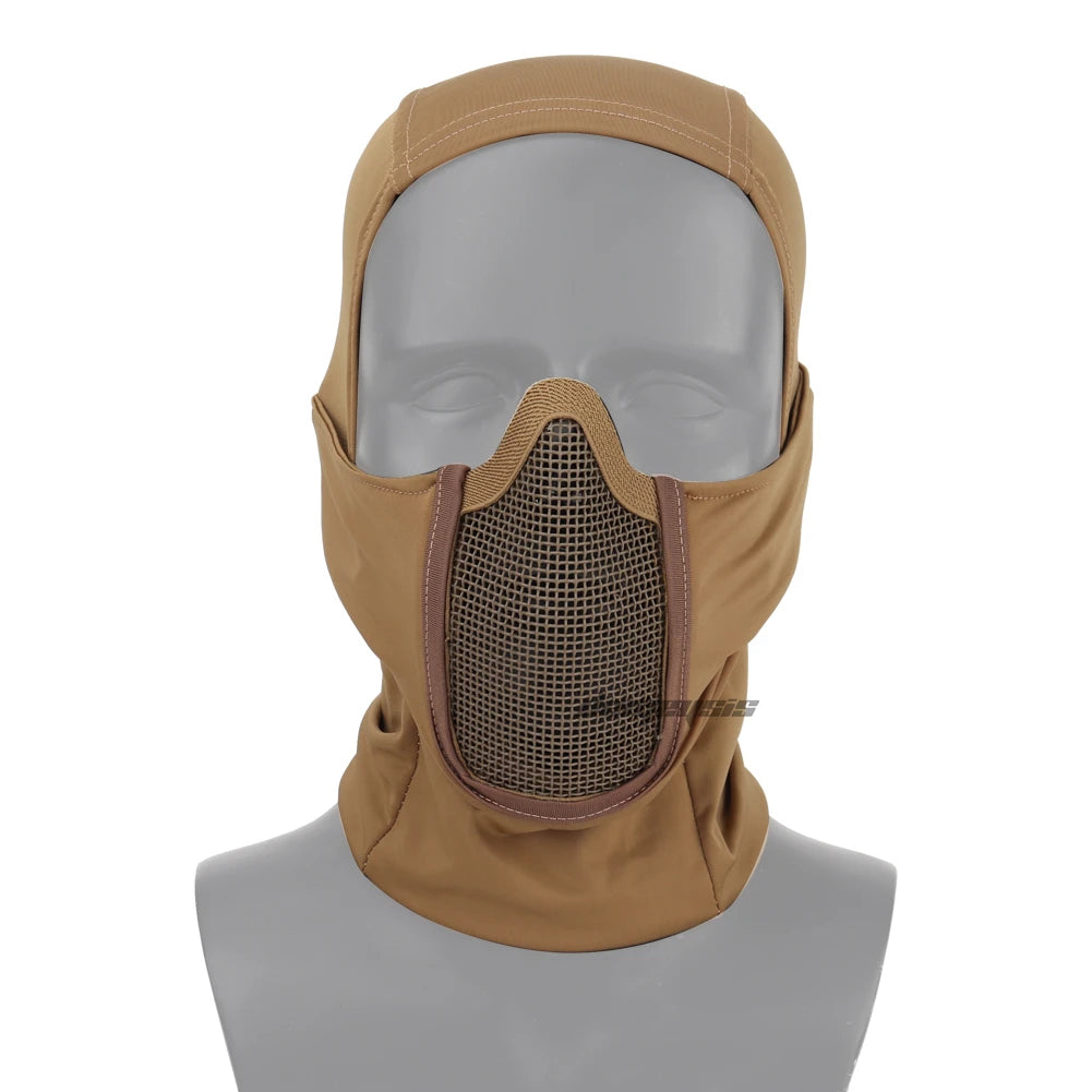 Tactical Headgear Mask Airsoft Paintball CS Steel Mesh Full Face Balaclava Masks Wargame  Cycling Soft Face Shield