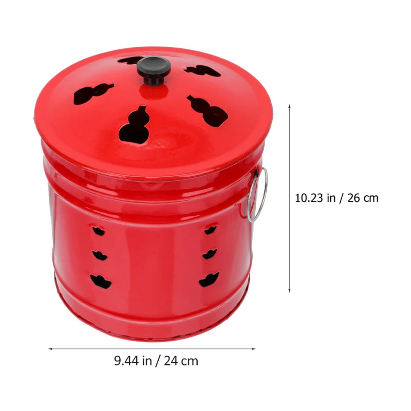 Burn Incinerator Fire Barrel Cage Pit Burning Can Bin Yard Garden Bucket Waste Outside Barrels Metal Bonfire Paper Leaves