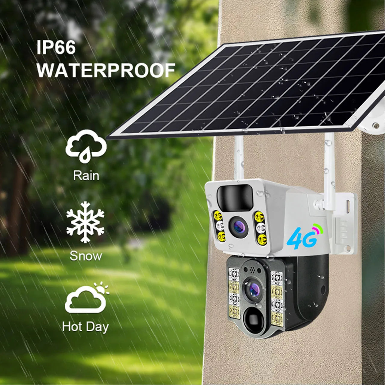 V380 Wireless 4G Sim Card Solar Camera 4K 8MP Dual Lens WiFi Surveillance Camera PIR Security Outdoor Waterproof IP PTZ CCTV