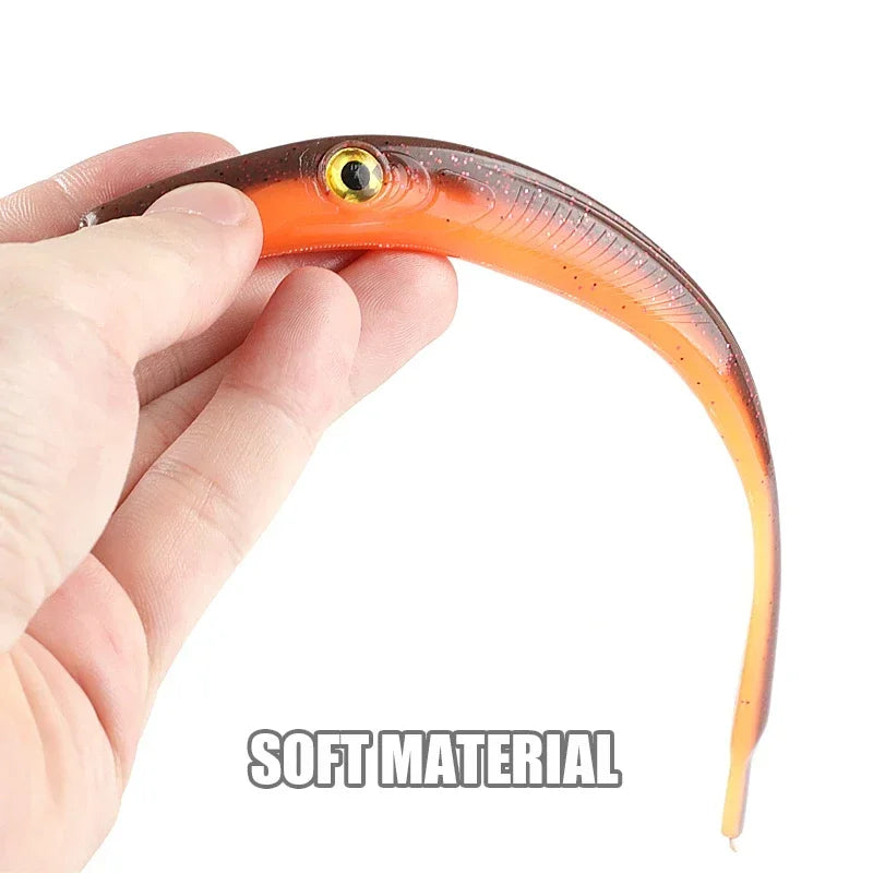 6pcs/bag Soft Lure 125mm Crazy Slug sand eel leurre Bait Silicone Worm Shad Eel Needfish RAIS Spotter Crazy Slug leurre souple