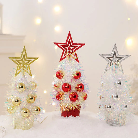 Luminous Mini Christmas Tree Decorations Home Desktop Small Tree Ornaments New Year Navidad Gifts Christmas Festival Party Dec