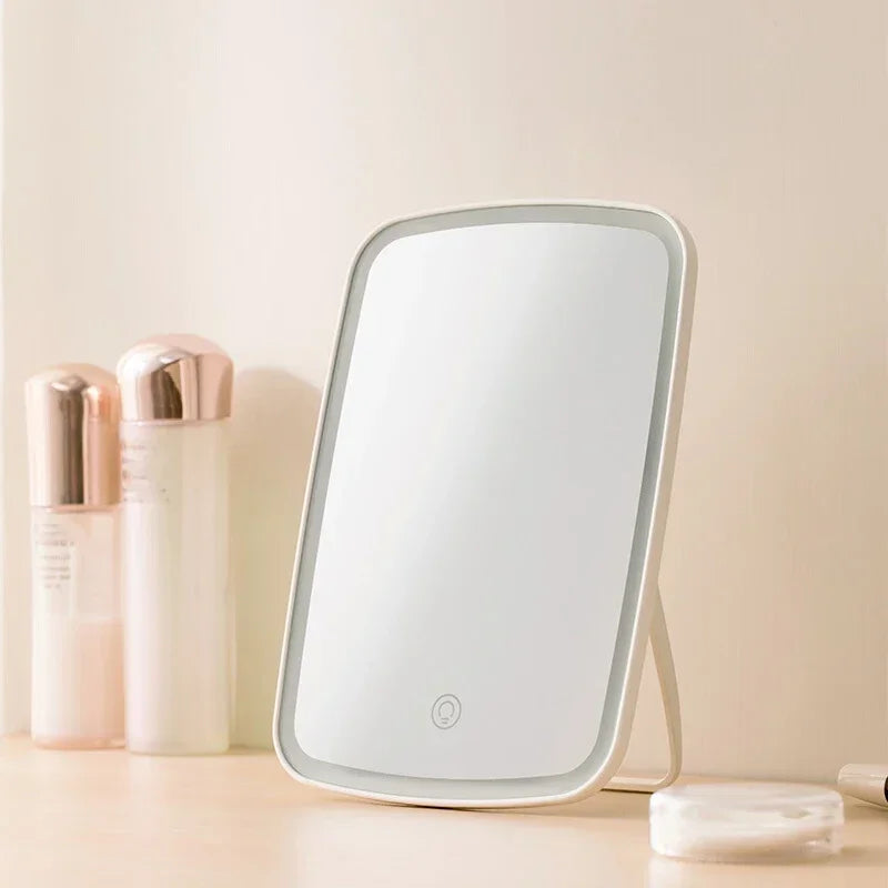 Youpin LED Cute Makeup Mirror Jordan Judy Intelligent Portable Rechargeable Touch-Screen Lighted Desktop Cosmetic Mirrors