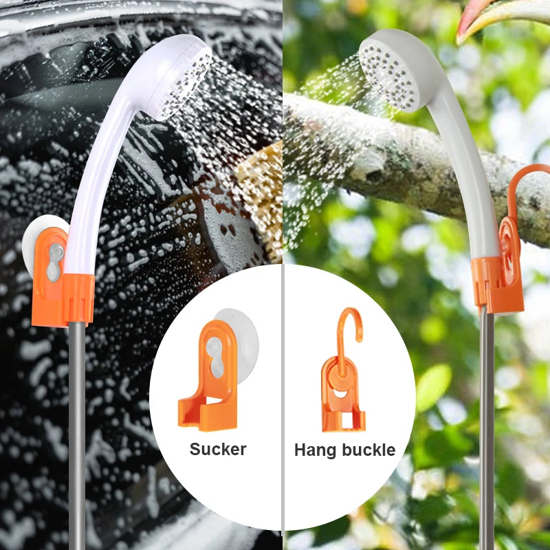 Portable Camping Shower Outdoor USB Rechargeable Electric Shower Pump for Camping Car Washing Gardening Pet Cleaning Beach