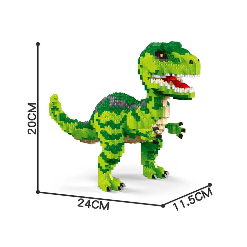 Knew Built Dinosaur Tyrannosaurus Rex or Velocira Models Micro Mini Building Blocks Puzzle Toys Perfect Gifts Desktop Decoration