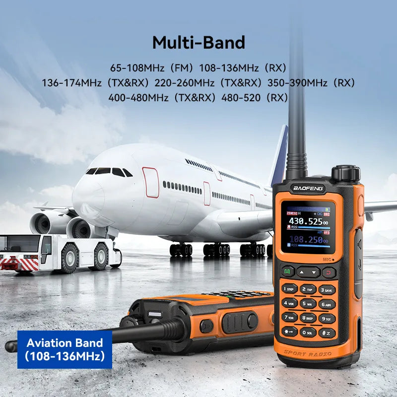 BAOFENG AD-20 Long Range Walkie Talkie Full Band Analog/Digital Wireless Copy Frequency Digital Encryption Record Two Way Radios