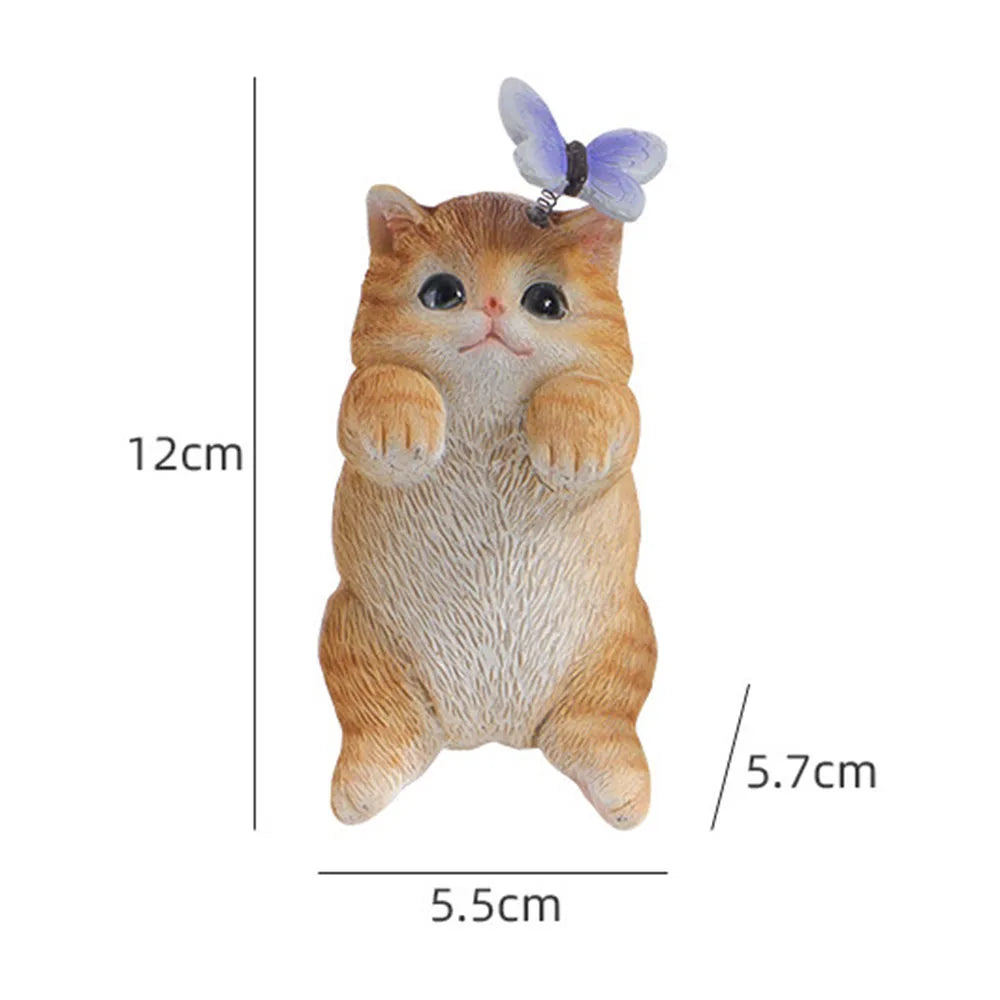 Resin Cat Figurines Miniature Decor Home Fairy Garden Accessories For Mini Landscapes