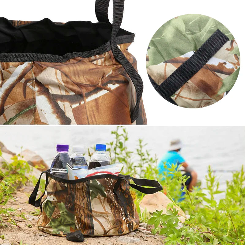 Portable Bucket Waterproof Water Bags Fishing Folding Bucket Water Container Storage Carrier Bag Outdoor Wash Basin for Camping