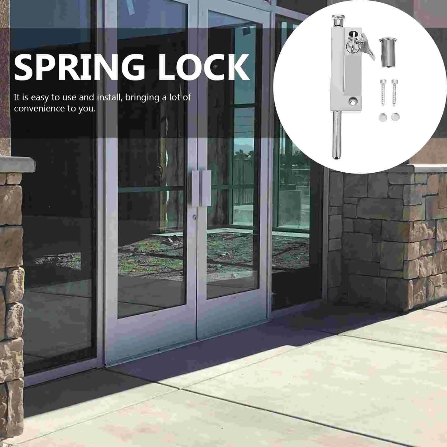 Automatic Door Bolt Latch Home Window Gate Security Pull Ring Spring Bounce Door Bolt Lock Zinc Alloy Safty Gate Latch