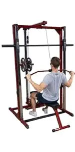 Best Fitness Smith Machine for Home Gym - Strength Training with Safety Bars, Adjustable Safeties, and Attachments for Squats, B