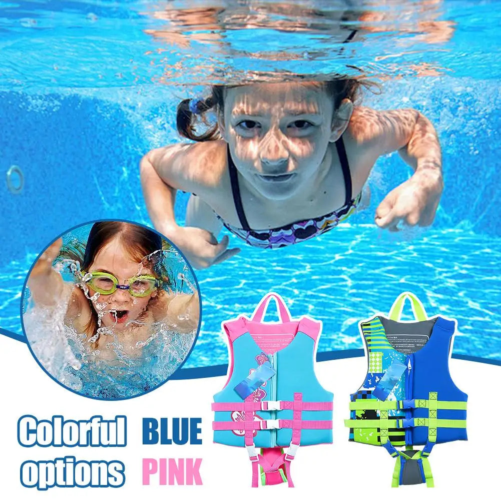 Kids Life Vest Premium Float Swim Vest for Children Swim Training Vest with Adjustable Safety Strap Learn to Swim Floatation