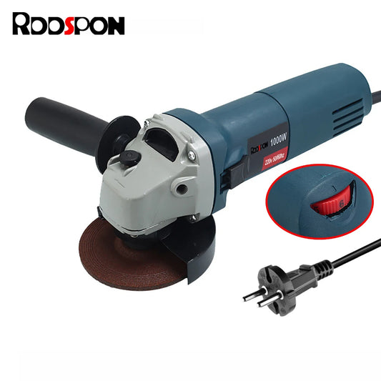 1000W Electric Angle Grinder 220V 100mm 125mm Corded Grinding Machine 6 Speeds Electric Grinding Cutting Polishing Power Tool