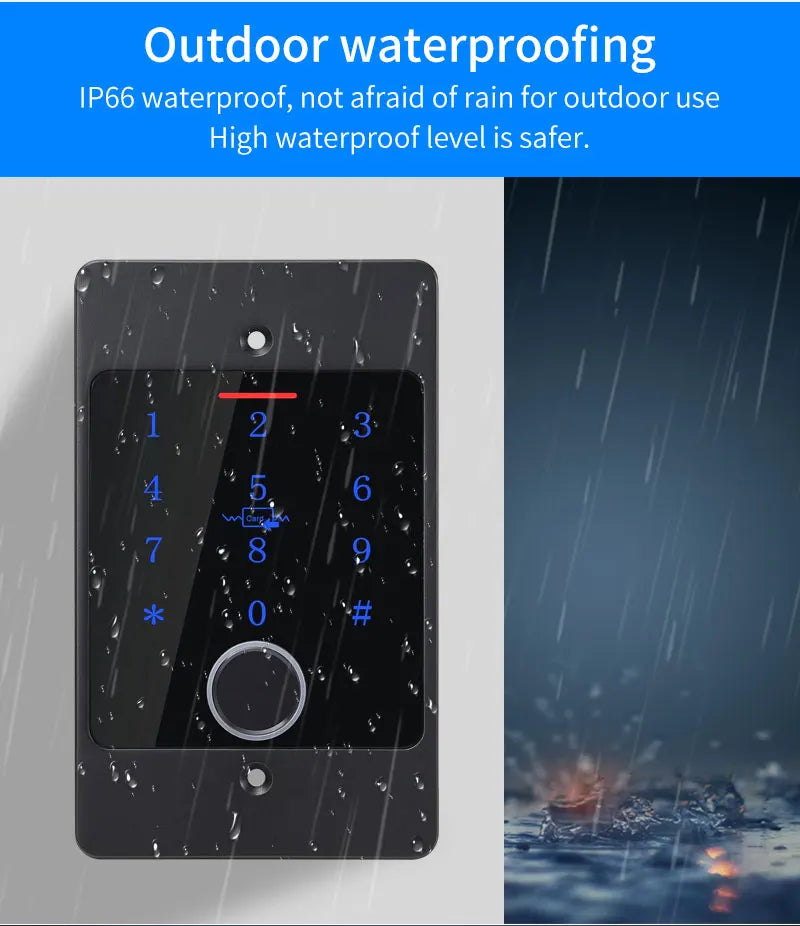 WiFi Tuya App Smart Door Lock Keyboard RFID Access Controller Waterproof Metal Keypad Concealed Install Biometric Access Control