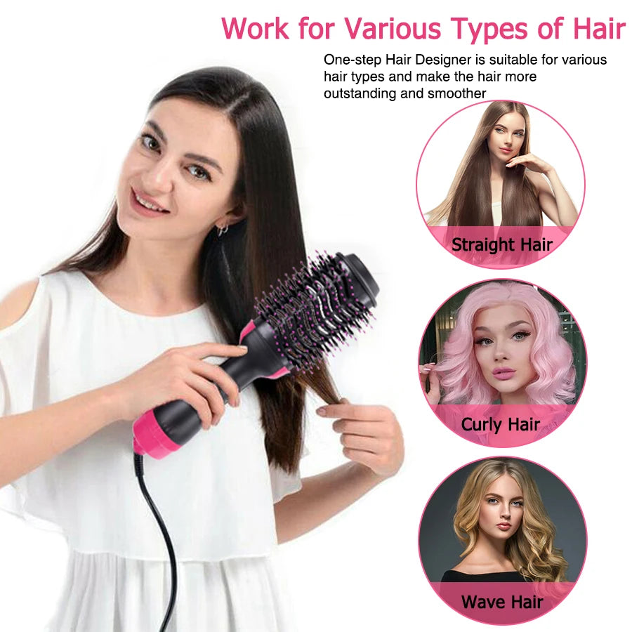 Cheap Hair Dryer Brush Hot Air Brush Styler And Volumizer One Step Hair Straightener Curling Iron Curler Comb Electric Brush