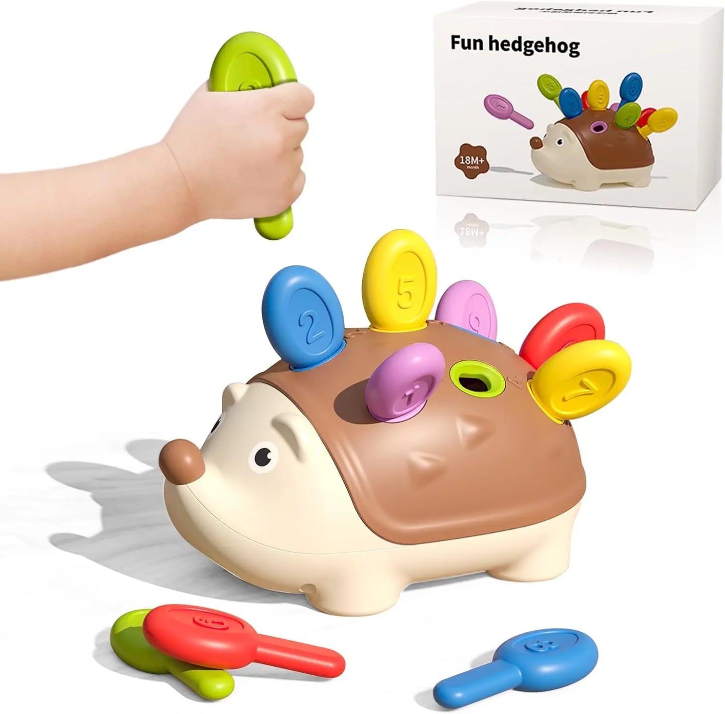 Hedgehog Montessori Educational Toy Fine Motor Toys for Toddlers Learning Counting & Training Develop Concentration Sensory Gift