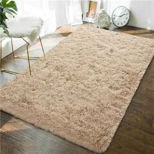 Soft Area Rugs For Bedroom Fluffy, Non-slip Tie-Dyed Fuzzy Shag Plush Soft Shaggy Bedside Rug, Tie-Dyed Living Room Carpet