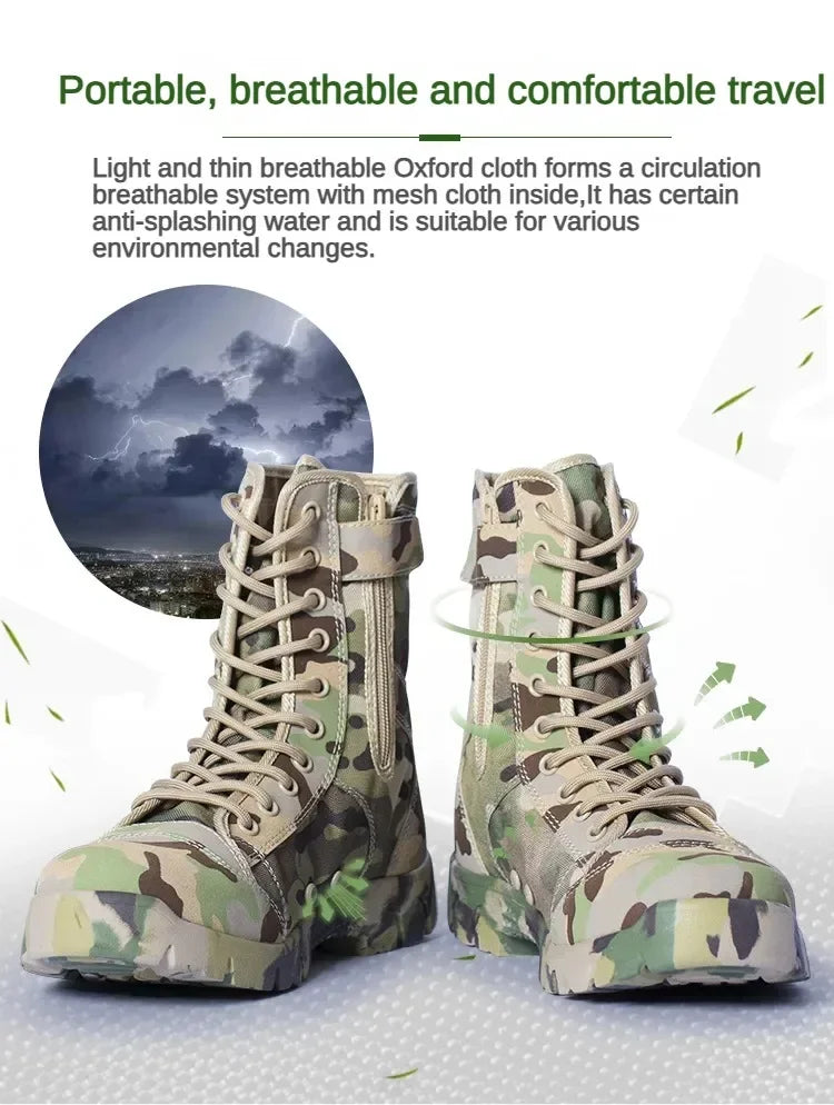 Summer Fashion Men Boots Outdoor Leather Boots Breathable Combat Boots Plus Size 46 Desert Boots Walk Shoes Autumn