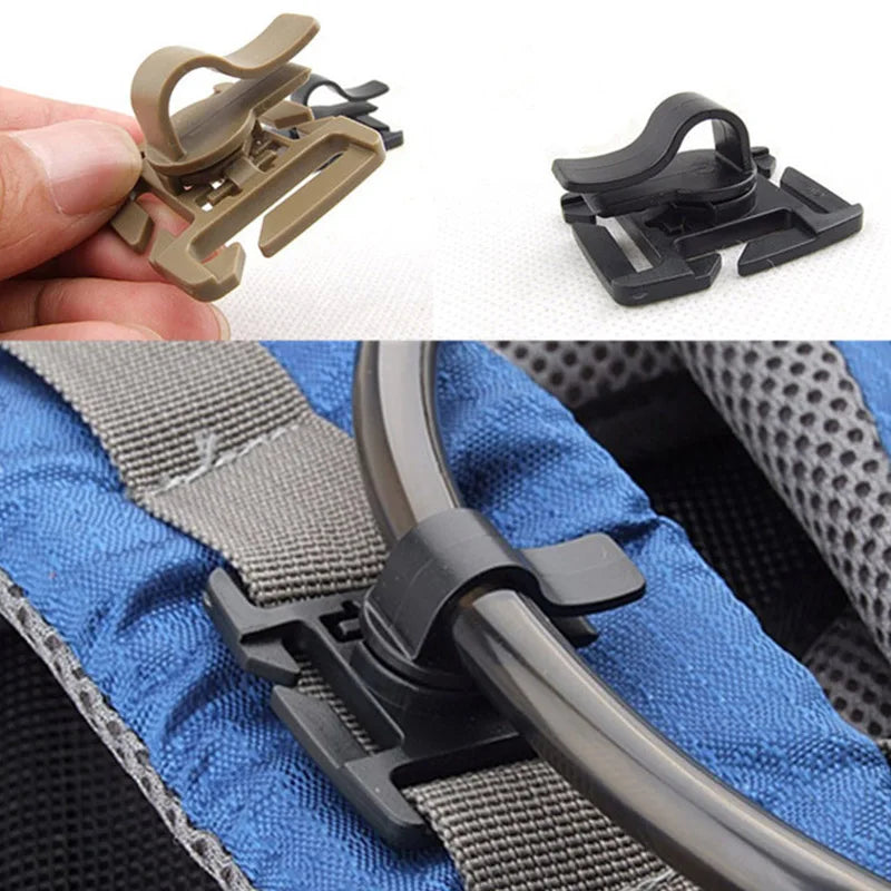 1PC Drink Tube Clip Fixed Gear Water Pipe Hose Clamp Molle Backpack Tactical Buckle Outdoor  Hike Hydration Bladder Accessories